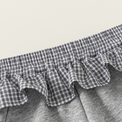 童裝兒童褲子春季新品純色蝴蝶結女童休閒褲屁簾拼接大童長褲