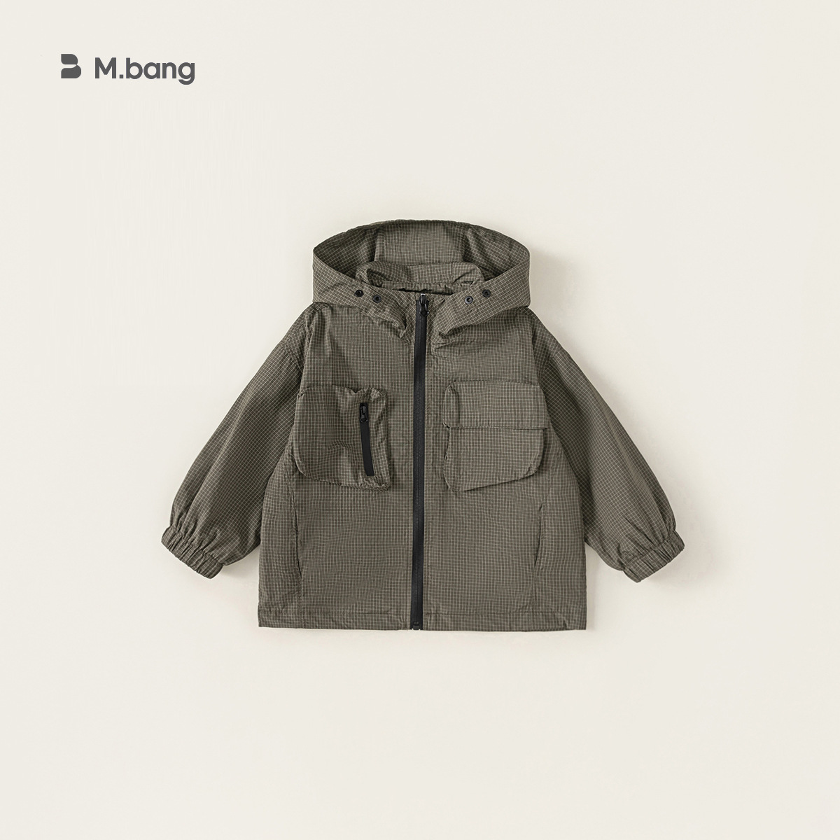 秋款戶外風衣服登山純色拉鍊衫兒童上衣連帽純色秋裝男童外套