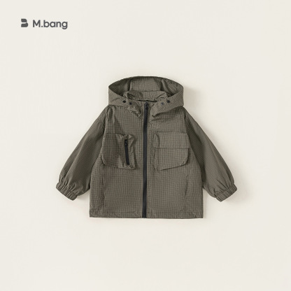 秋款戶外風衣服登山純色拉鍊衫兒童上衣連帽純色秋裝男童外套