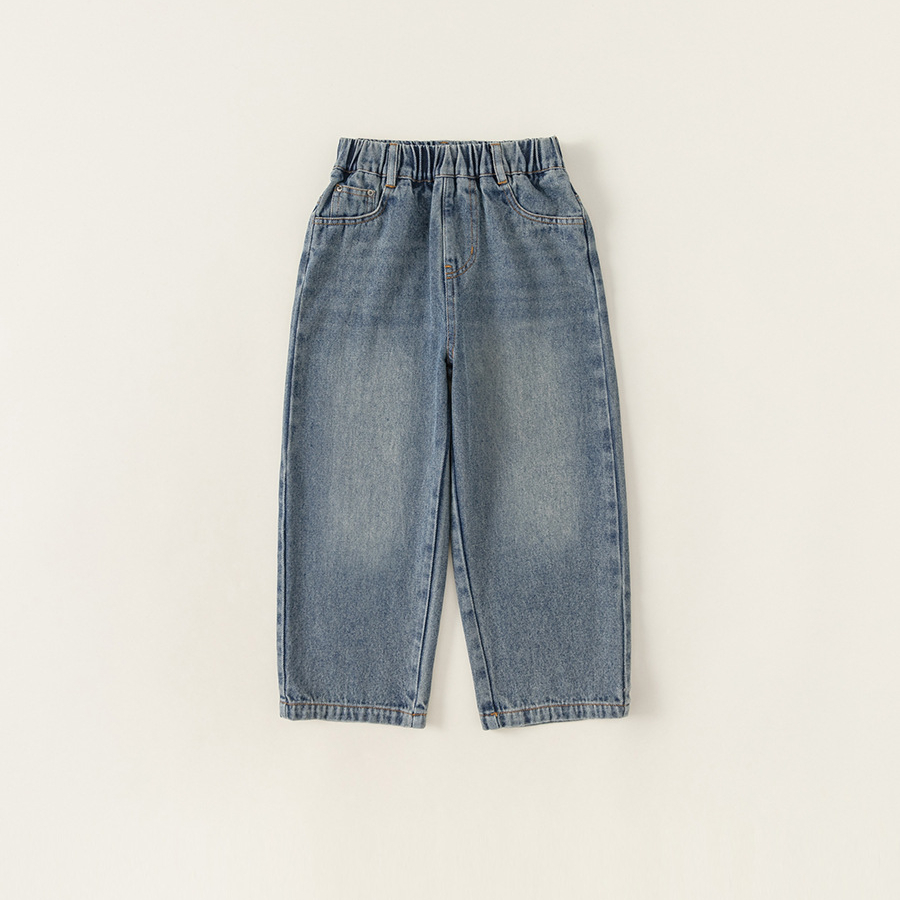 童裝男童長褲百搭韓版褲子中大童秋款新款女童直筒休閒牛仔褲