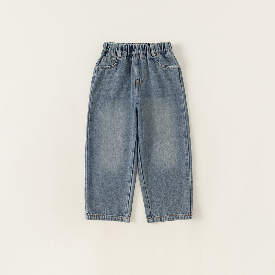 童裝男童長褲百搭韓版褲子中大童秋款新款女童直筒休閒牛仔褲