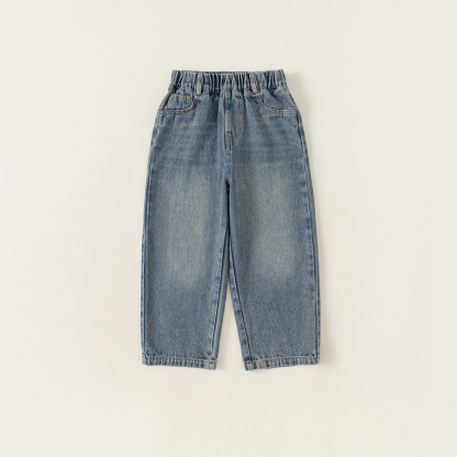 童裝男童長褲百搭韓版褲子中大童秋款新款女童直筒休閒牛仔褲