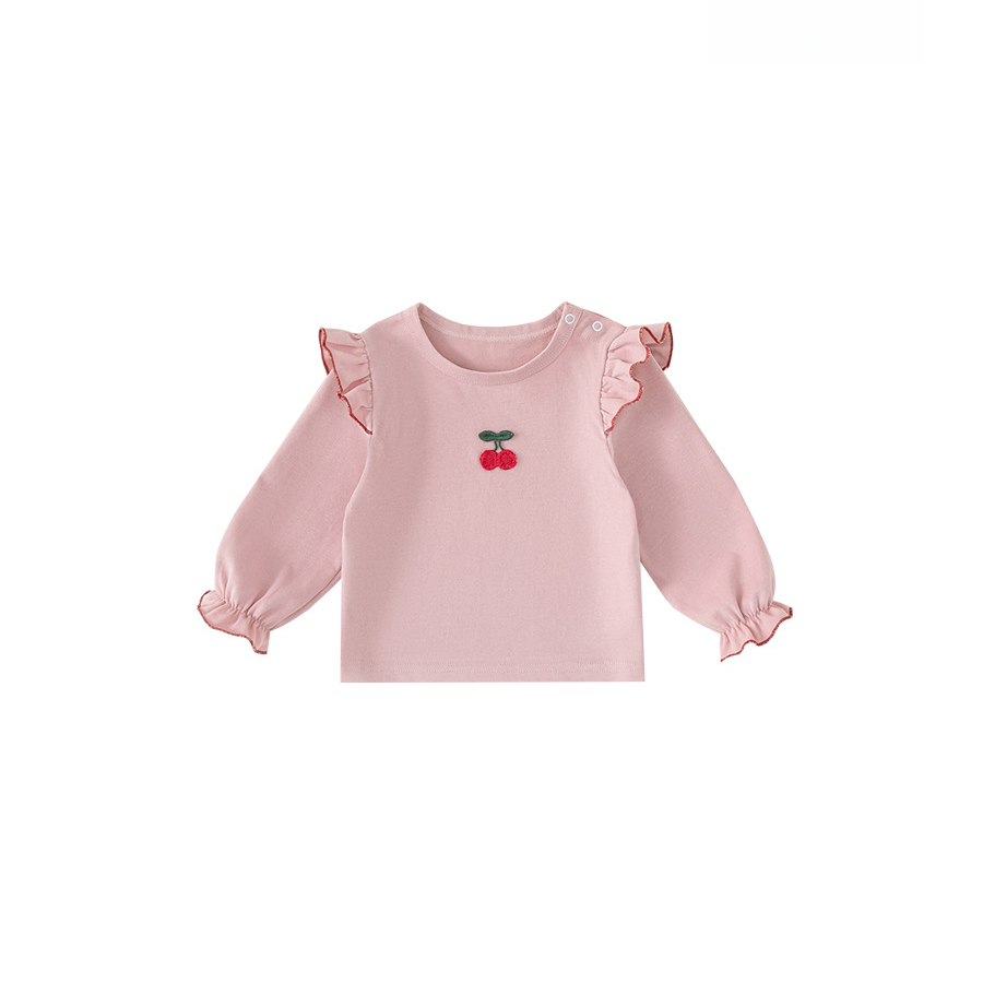 童裝女童T恤秋季新款女孩打底衫花邊長袖兒童寶寶上衣洋氣