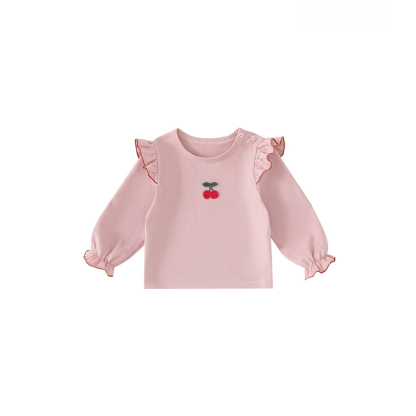 童裝女童T恤秋季新款女孩打底衫花邊長袖兒童寶寶上衣洋氣