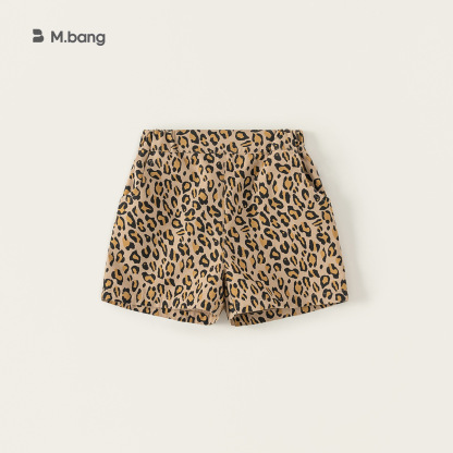 童裝女童夏季休閒短褲豹紋斑馬紋彩色圓點三色透氣速幹短褲