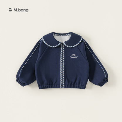 童裝女童外套春季新品娃娃領可愛小童拉鍊衫寶寶上衣兒童衣服