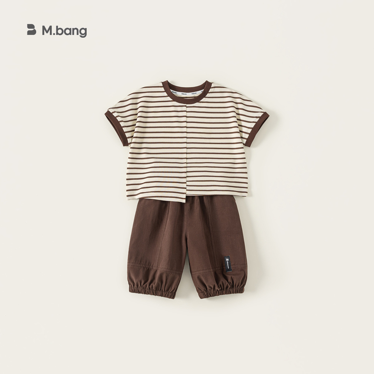 童裝男孩子夏款短袖套裝條紋上衣男童休閒褲兩件套兒童服裝