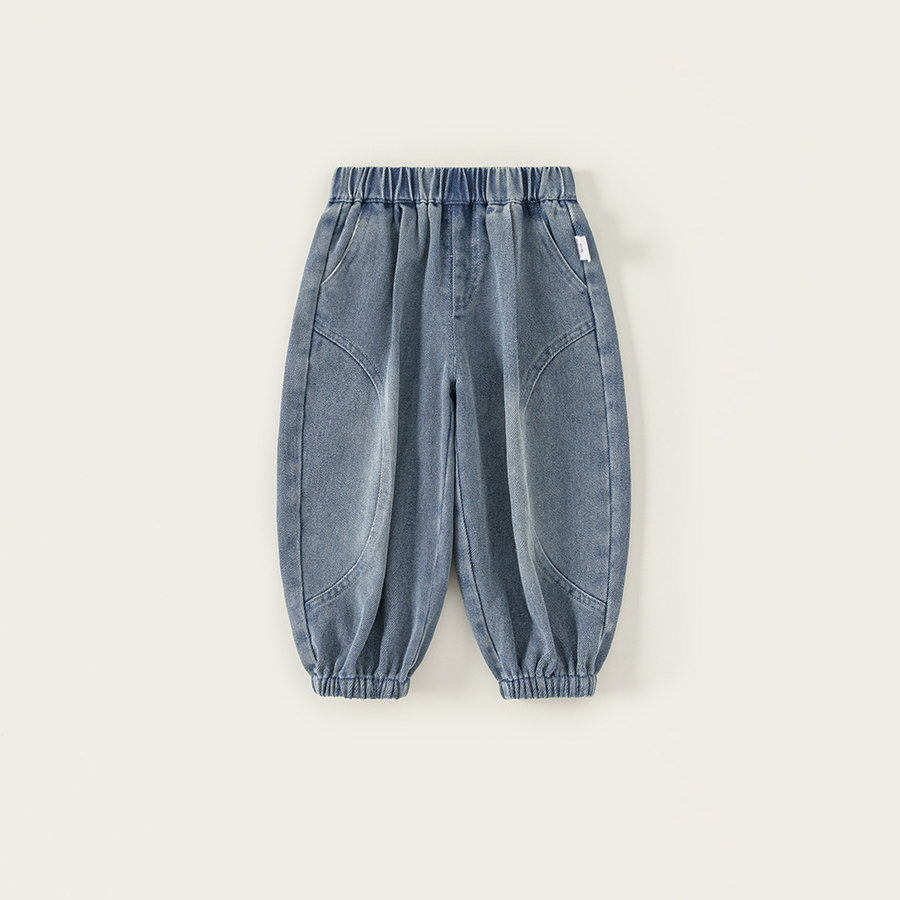 童裝秋款兒童褲子新品長褲男孩子束腳褲女童休閒褲寬鬆牛仔褲