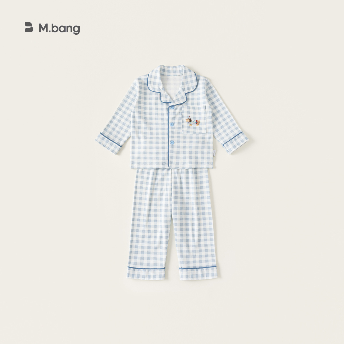 童裝兒童秋季女童睡衣純棉套裝格子男童長褲寶寶保暖家居服