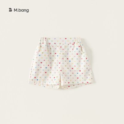 童裝女童夏季休閒短褲豹紋斑馬紋彩色圓點三色透氣速幹短褲