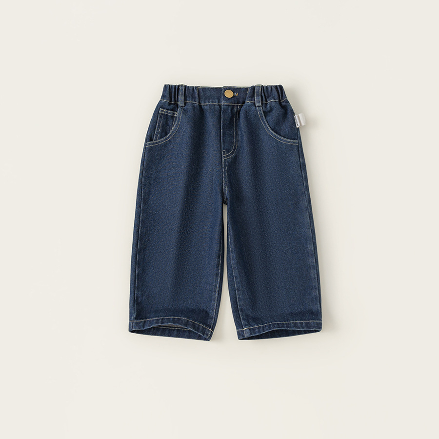 童裝女童牛仔褲秋季新款男童韓版休閒褲洋氣百搭長褲子