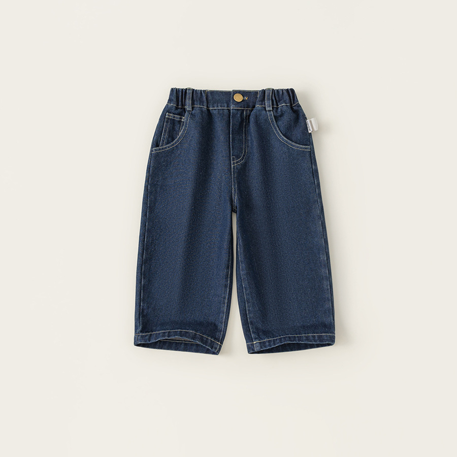 童裝女童牛仔褲秋季新款男童韓版休閒褲洋氣百搭長褲子