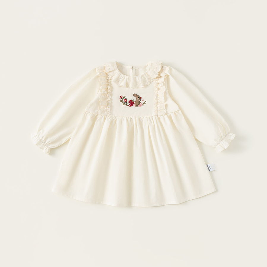 童裝女童連衣裙純色百搭兒童裙子春季新品寶寶裙子