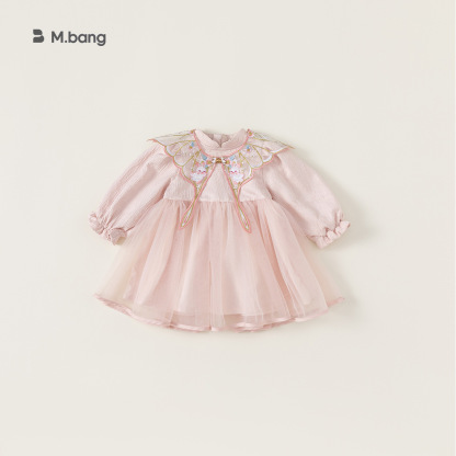 童裝兒童連衣裙春秋新款女童網紗公主裙寶寶生日禮服小童裙子