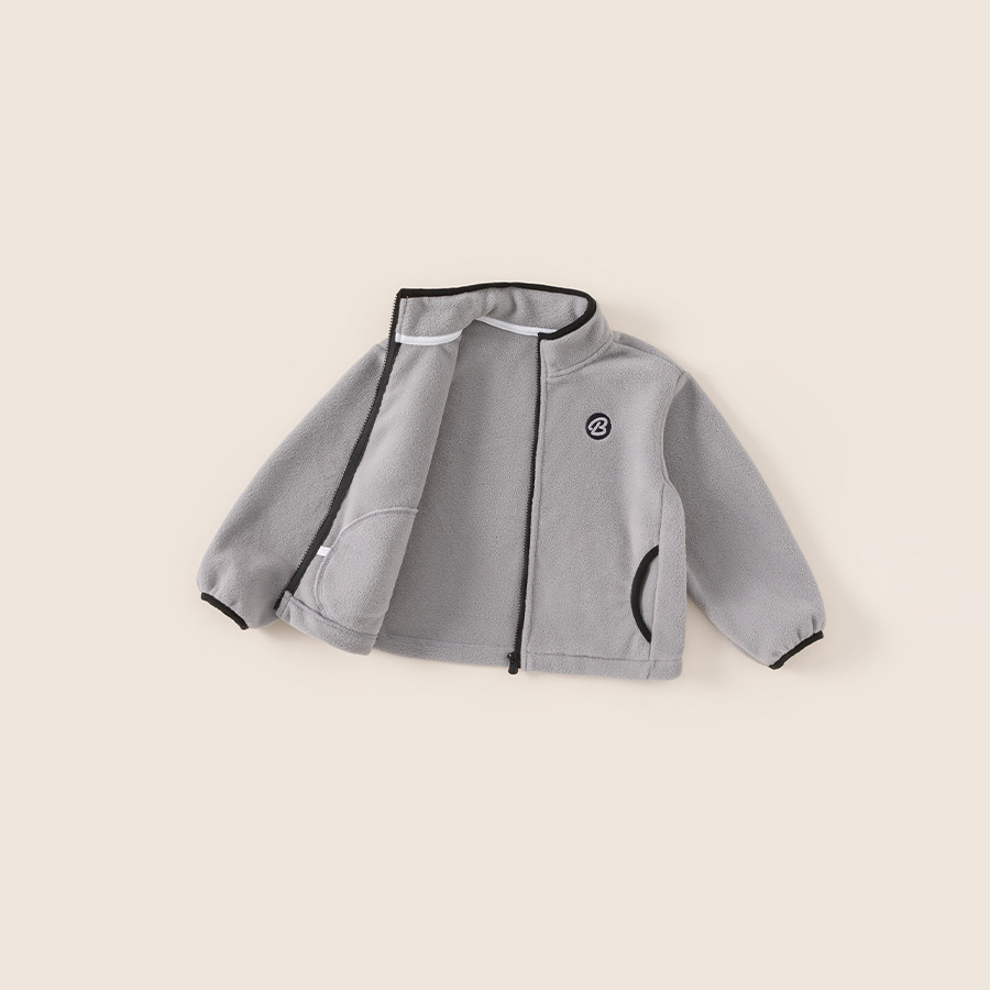 冬季兒童內膽拉鍊大童外套搖粒絨立領保暖孩子上衣男童外套