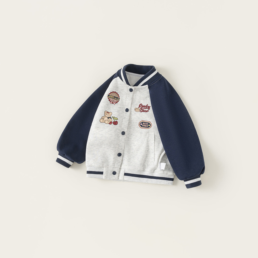 童裝兒童上衣撞色時髦女童棒球服春季新品洋氣中小童外套衣服