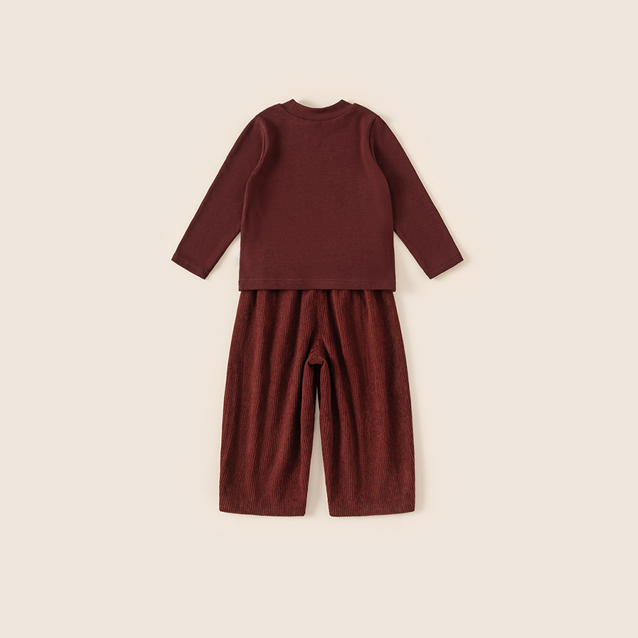 童裝秋季新款兒童套裝打底衫純色休閒褲女童兩件套男童衣服