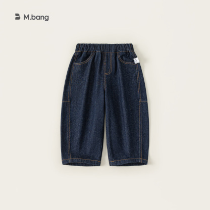 童裝男童褲子春季新品時尚女童彎刀褲百搭兒童牛仔褲