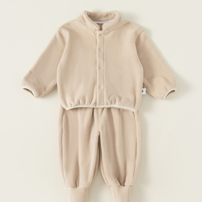 兒童秋季衛衣兩件套男童雙面絨寶寶加絨長褲套裝小童家居服