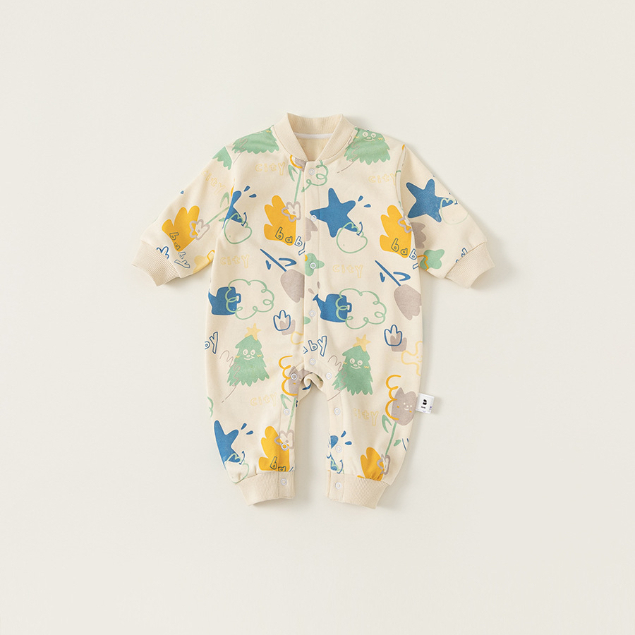 童裝兒童連體衣韓版嬰幼童衣服春裝新品寶寶卡通爬服外出服