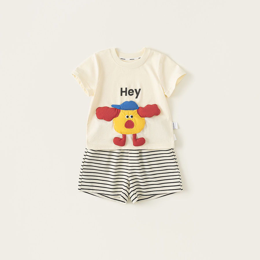 童裝兒童短袖套裝女童夏裝男童T恤短褲兩件套中小童夏季衣服