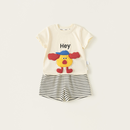 童裝兒童短袖套裝女童夏裝男童T恤短褲兩件套中小童夏季衣服