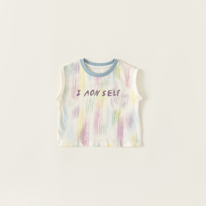 童裝男童背心夏裝2025夏季新款兒童無袖T恤字母上衣