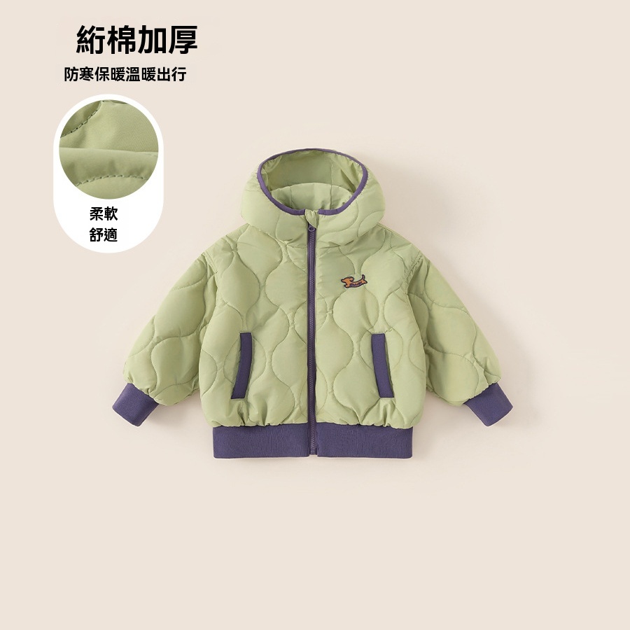 兒童連帽外套童裝加厚保暖絎棉男童上衣冬款韓版女童棉服