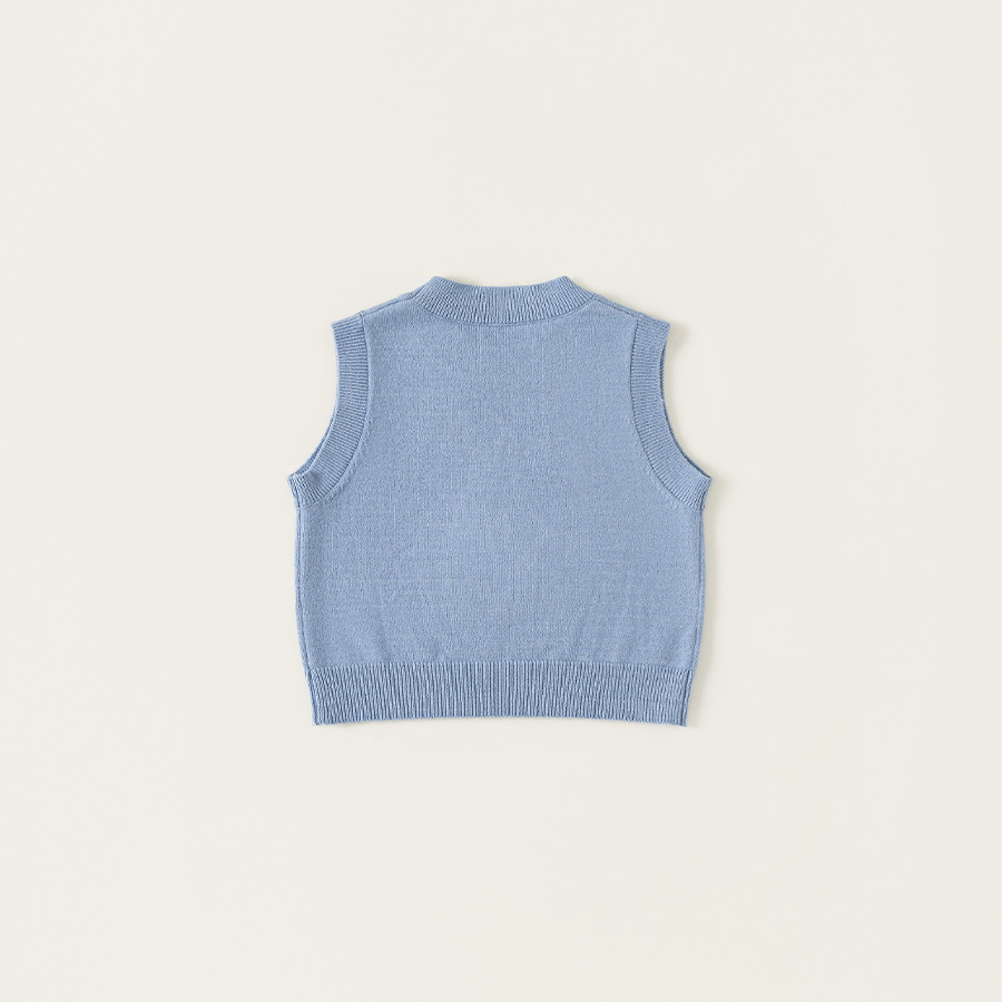 童裝男童馬甲春季新品毛線針織中小童無袖上衣可愛寶寶衣服