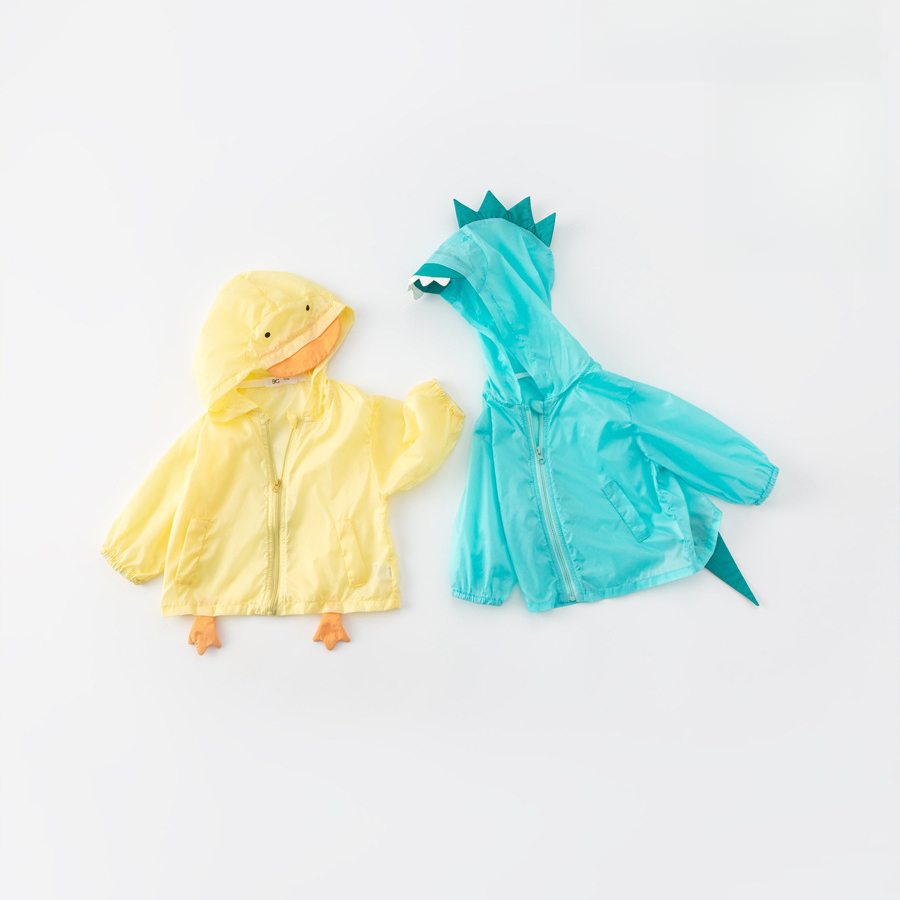 童裝夏季男童卡通連帽空調衫兒童外套薄款女寶寶防曬外套潮