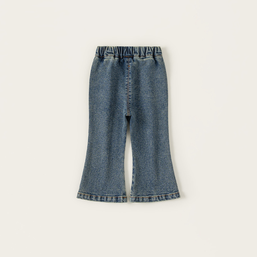 童裝女童牛仔褲春季新品潮流小童喇叭褲百搭兒童褲子寶寶長褲