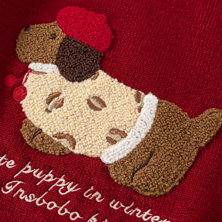 童裝女童秋裝新品內搭圓領長袖毛巾繡針織衫內搭女孩子毛衣