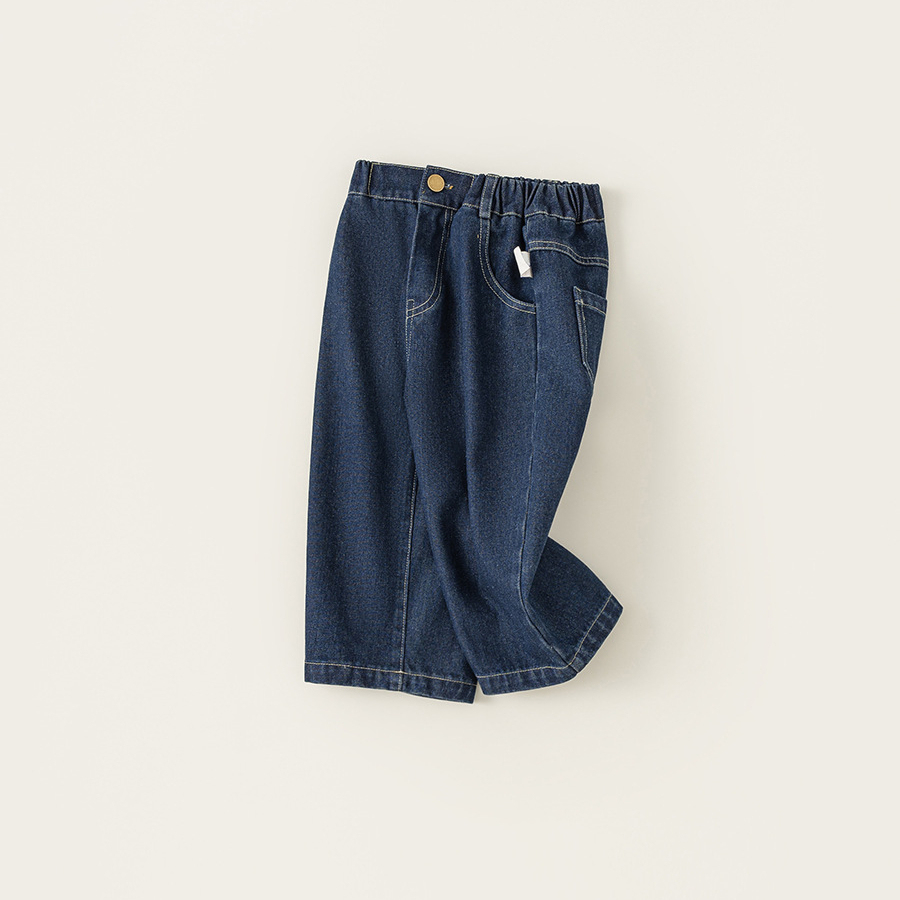 童裝女童牛仔褲秋季新款男童韓版休閒褲洋氣百搭長褲子