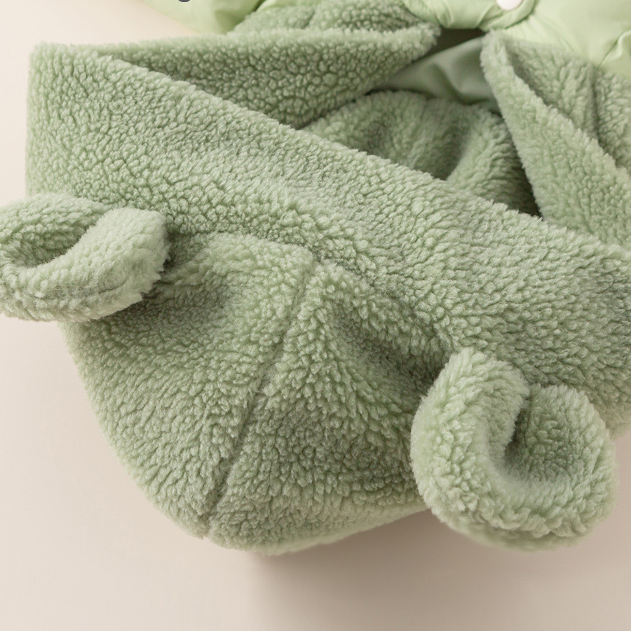 童裝冬季新款羽絨服男寶寶爬服毛絨帽子衣服兒童羽絨連體衣