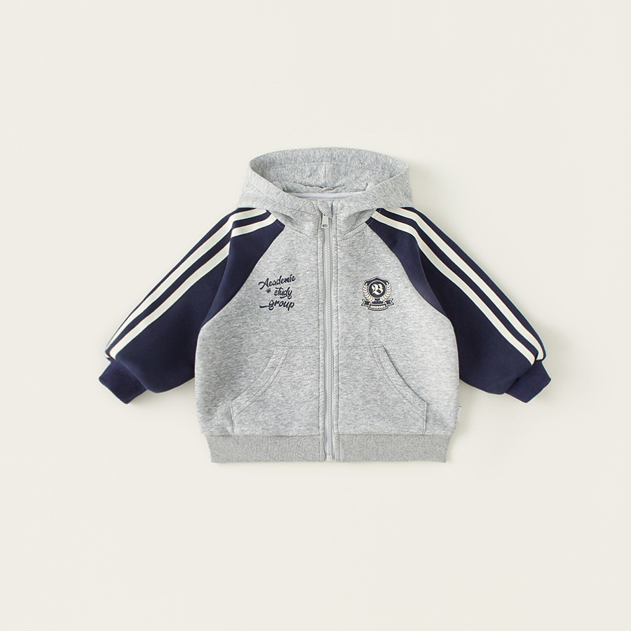 童裝男童連帽外套春季新款兒童春裝上衣中小童撞色拉鍊開衫