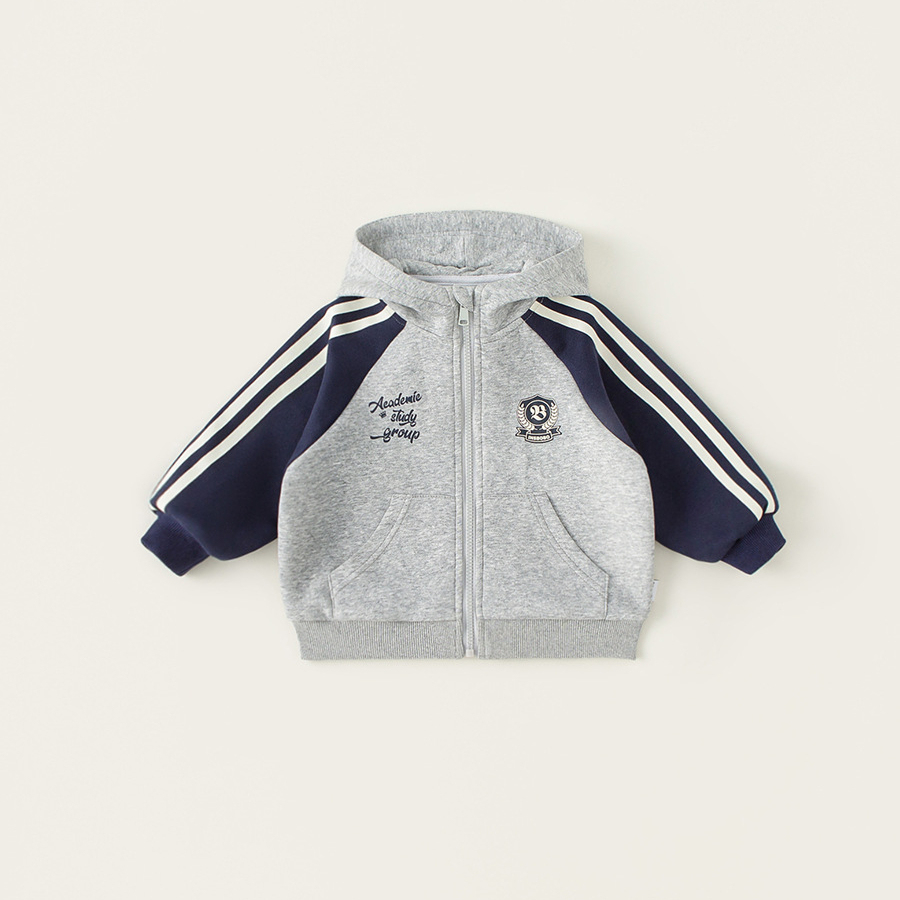 童裝男童連帽外套春季新款兒童春裝上衣中小童撞色拉鍊開衫