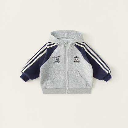 童裝男童連帽外套春季新款兒童春裝上衣中小童撞色拉鍊開衫