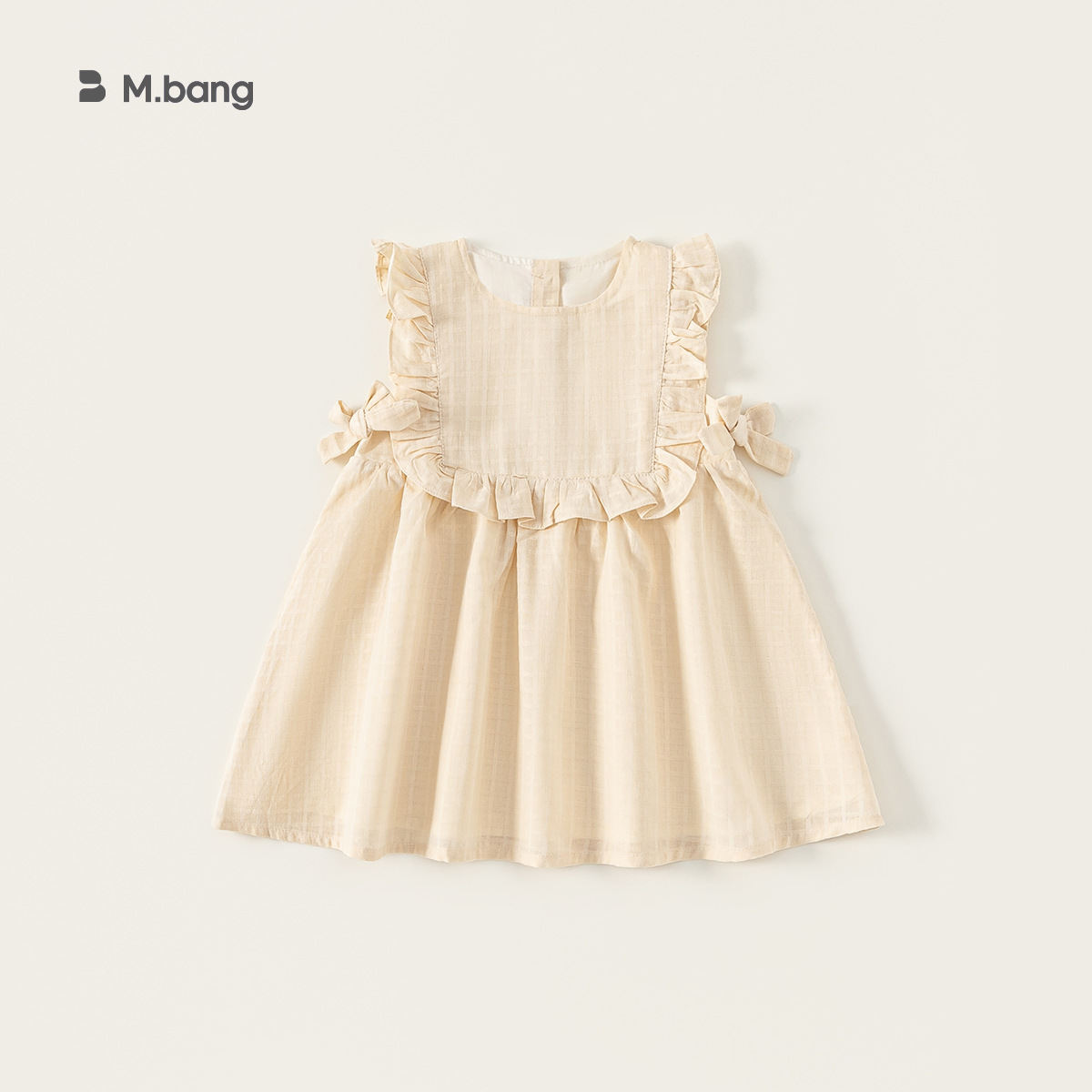 童裝夏季韓版女童無袖裙子兒童連衣裙純色甜美湖州織裏童裝