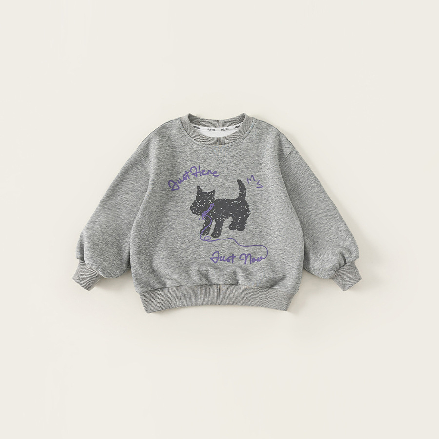 童裝女童衛衣圓領印花男童套頭衫衣服春季新品寬鬆兒童上衣