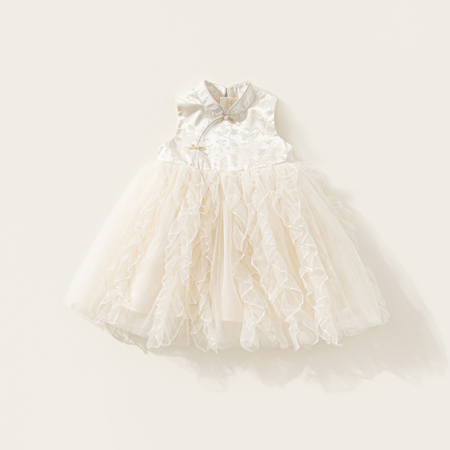 童裝女童裙子春季新品無袖網紗兒童蛋糕裙公主裙甜美小童長裙