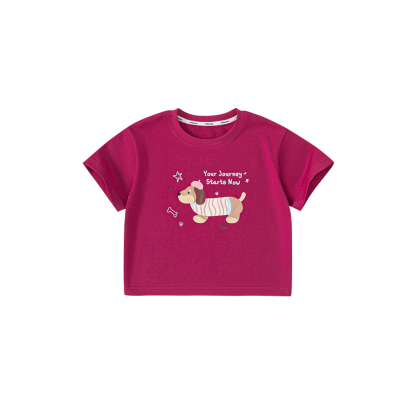 童裝童裝百搭男童T恤夏款卡通小狗女童短袖上衣潮