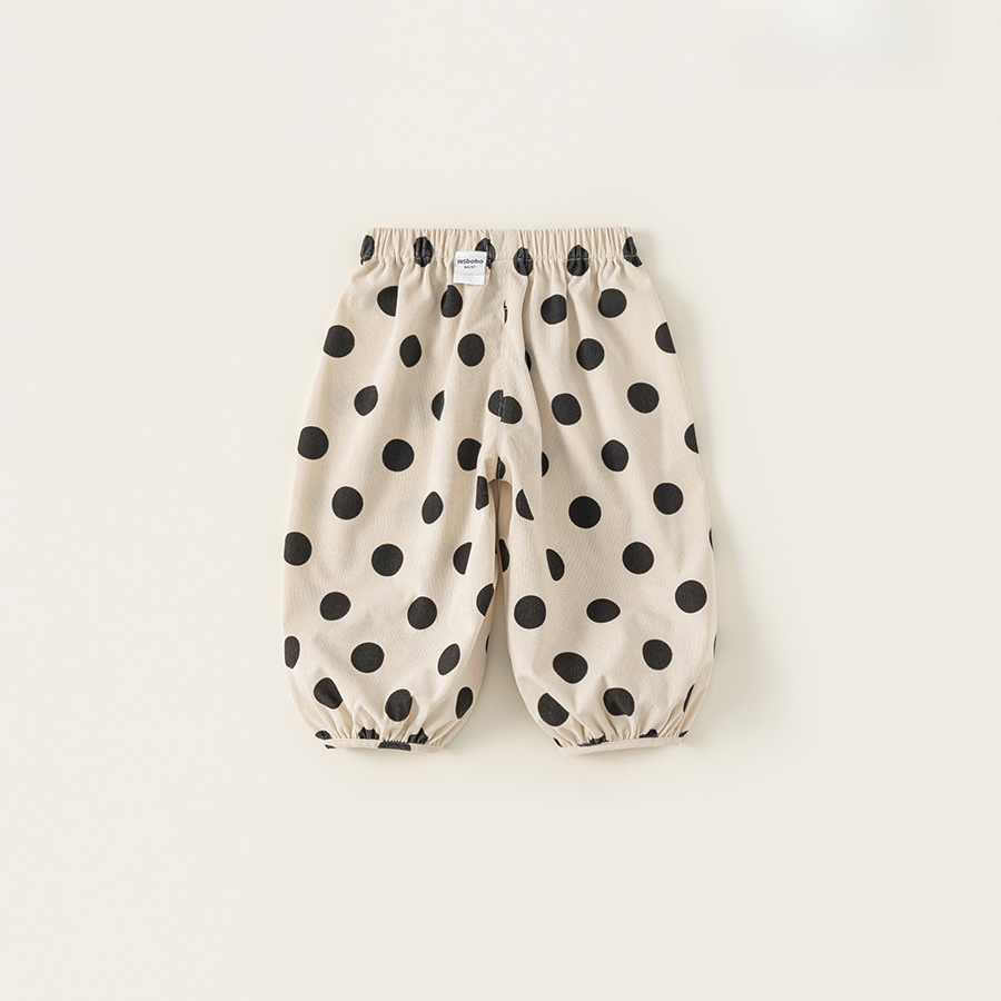 秋季新款兒童褲子時尚波點褲寬鬆燈籠褲女寶寶長褲女童休閒褲