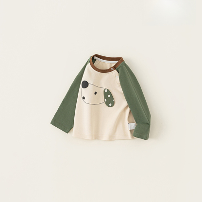 童裝春秋女寶寶長袖T恤秋裝男童上衣卡通印花打底衫娃娃衫