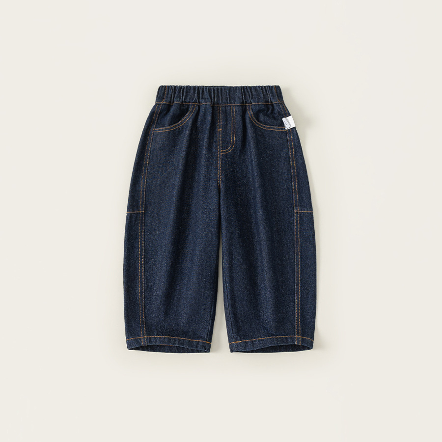 童裝男童褲子春季新品時尚女童彎刀褲百搭兒童牛仔褲