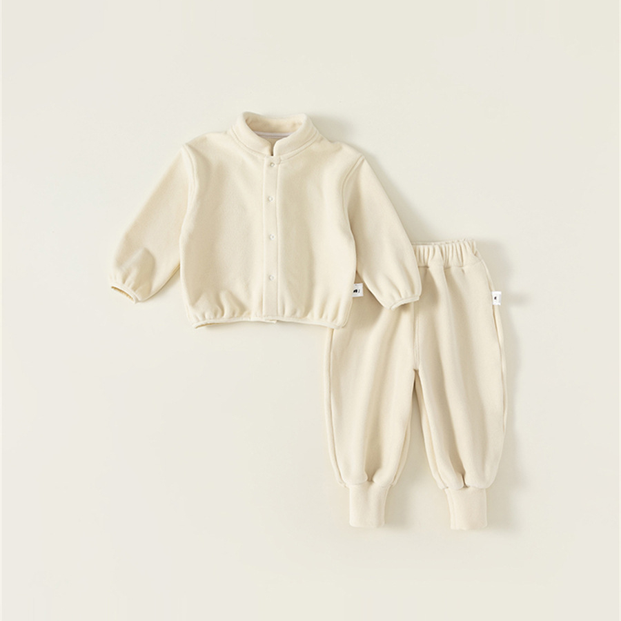 兒童秋季衛衣兩件套男童雙面絨寶寶加絨長褲套裝小童家居服