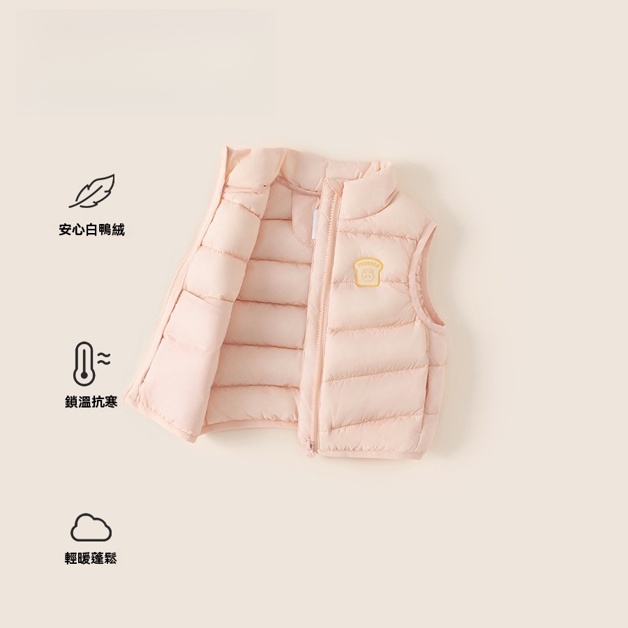 冬季新款兒童上衣純色衣服御寒內膽女寶寶羽絨馬甲女童羽絨服