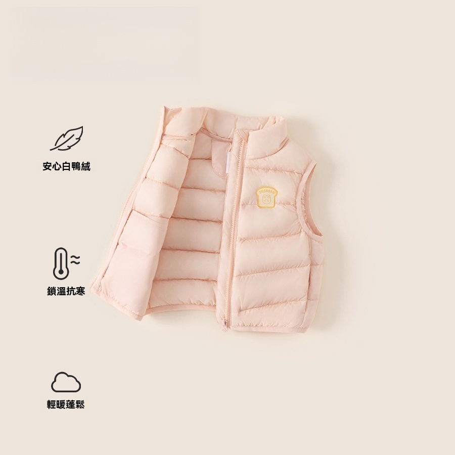 冬季新款兒童上衣純色衣服御寒內膽女寶寶羽絨馬甲女童羽絨服