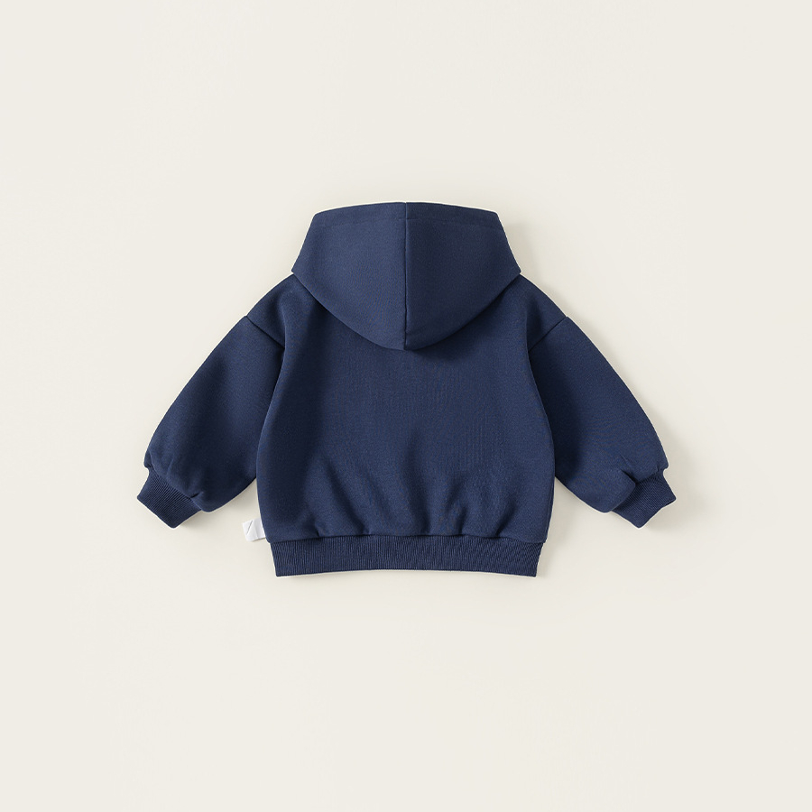 童裝秋季新款中小童帽衫兒童上衣可愛毛巾繡衣服男童連帽衛衣