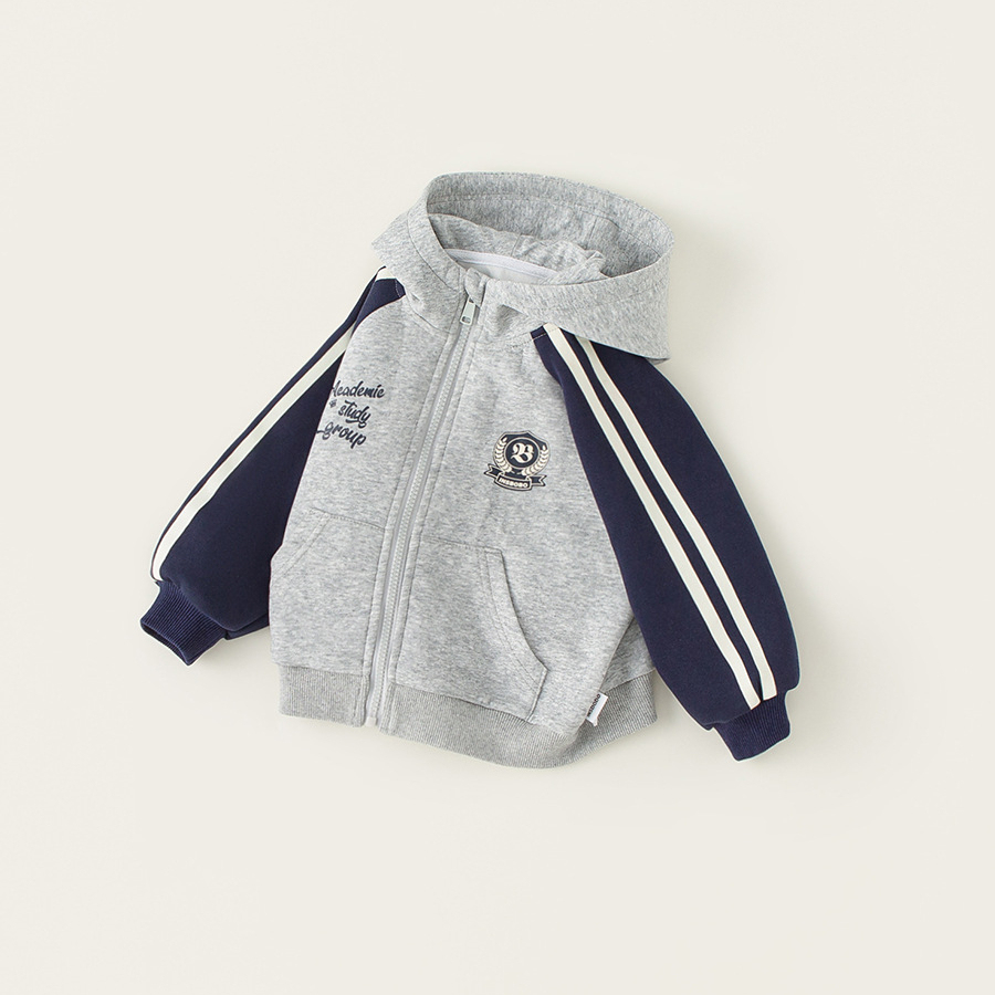 童裝男童連帽外套春季新款兒童春裝上衣中小童撞色拉鍊開衫