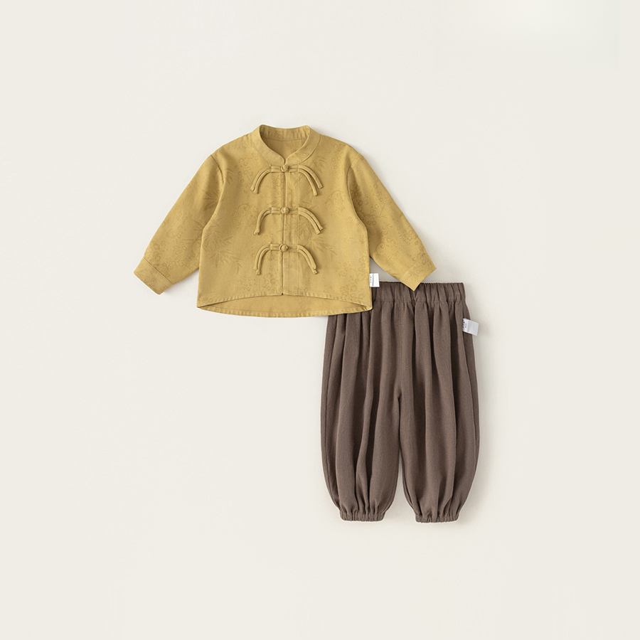 童裝寶寶衣服男童秋季唐裝中小童兩件套兒童國風套裝